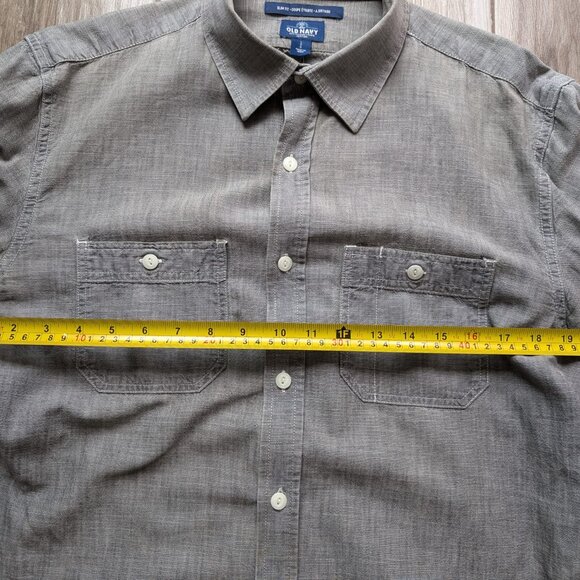 Old Navy Shirt, Men's Size Large, Brown, Button Down Long Sleeve, Slim Fit - Picture 5 of 6